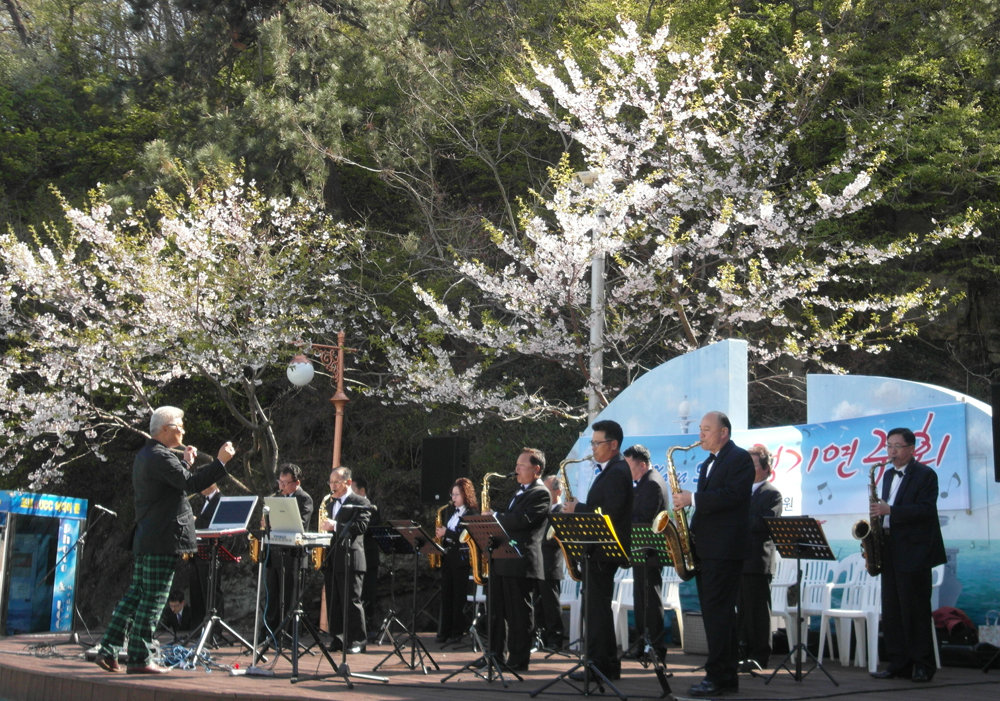 ▲ 지난해 해양공원 야외무대에서 열린 벚꽃 음악회.